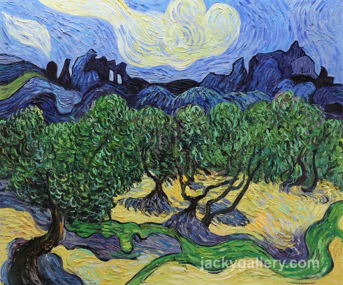 Olive Trees With The Alpilles, Van Gogh painting